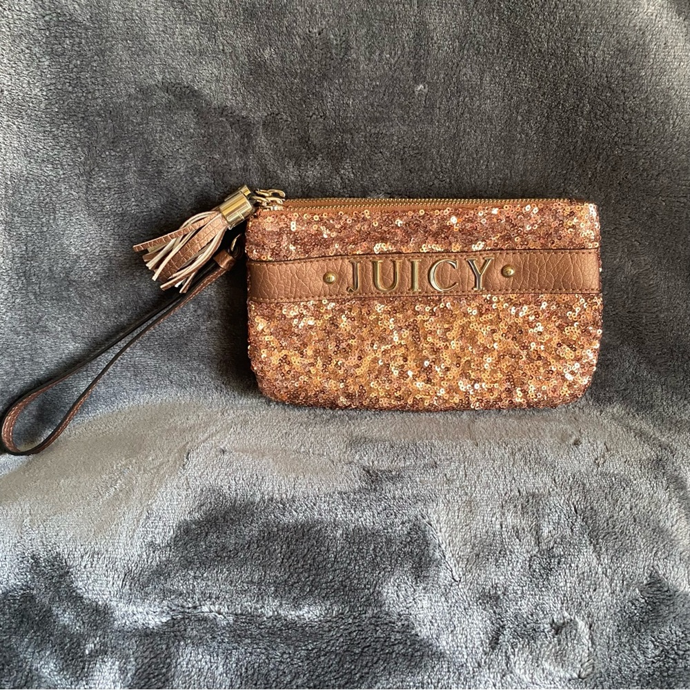 Juicy Couture Rose Gold Sequin Wristlet
